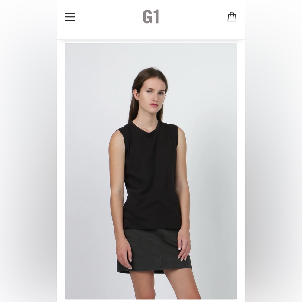Set of two G1 women's muscle tank top in black & white size small